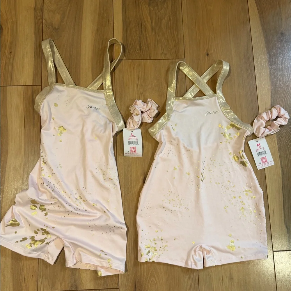 NWT Justice Girls Dance & Gymnastics Biketard - Size 10 & 12/14